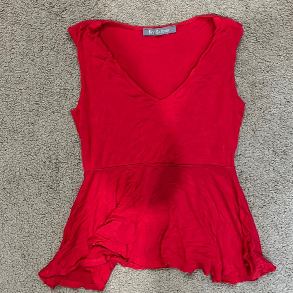 Red peplum tank
